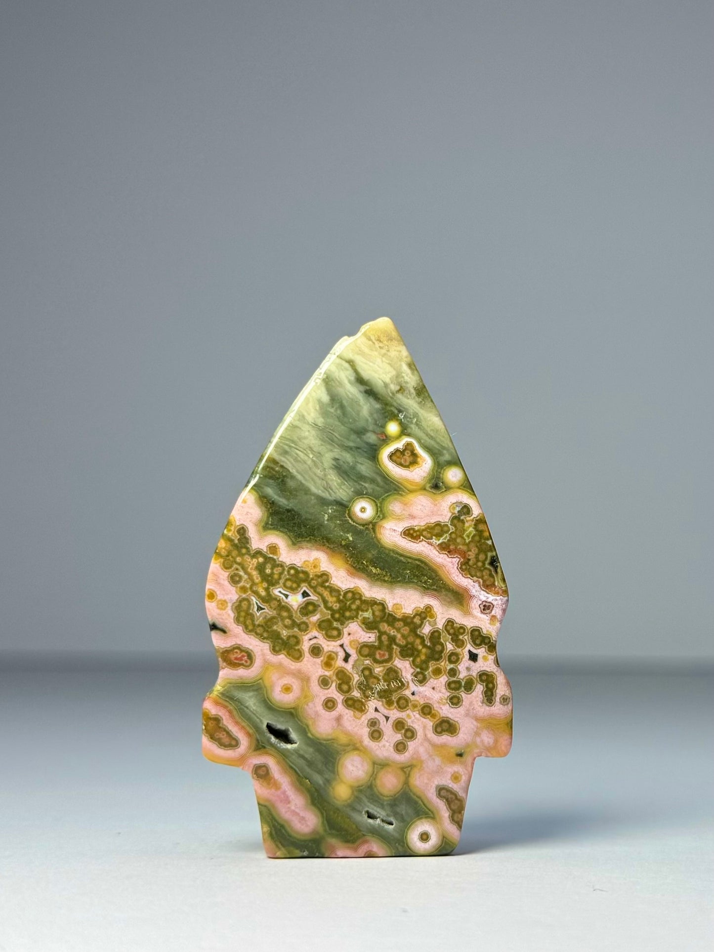Orbicular Jasper Nature Skull - G