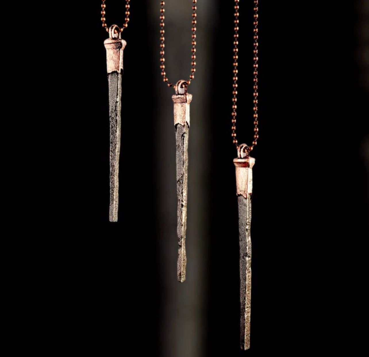Coffin Nail Necklace - Antique Copper