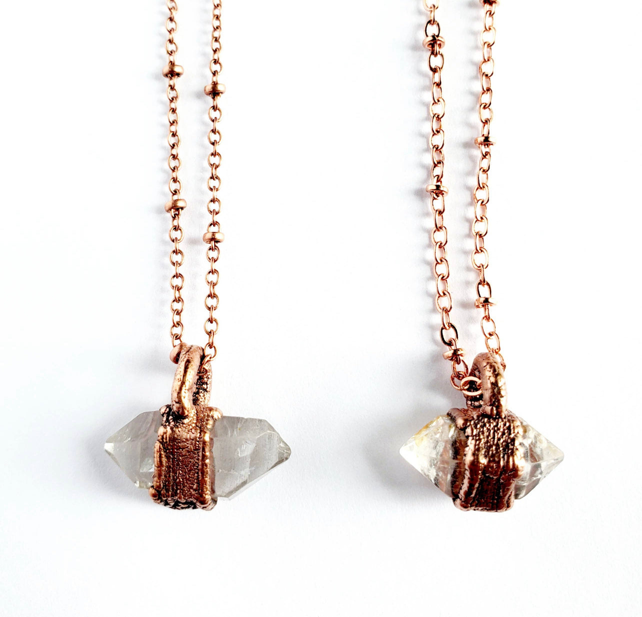 Petite Herkimer Diamond Necklace - Copper