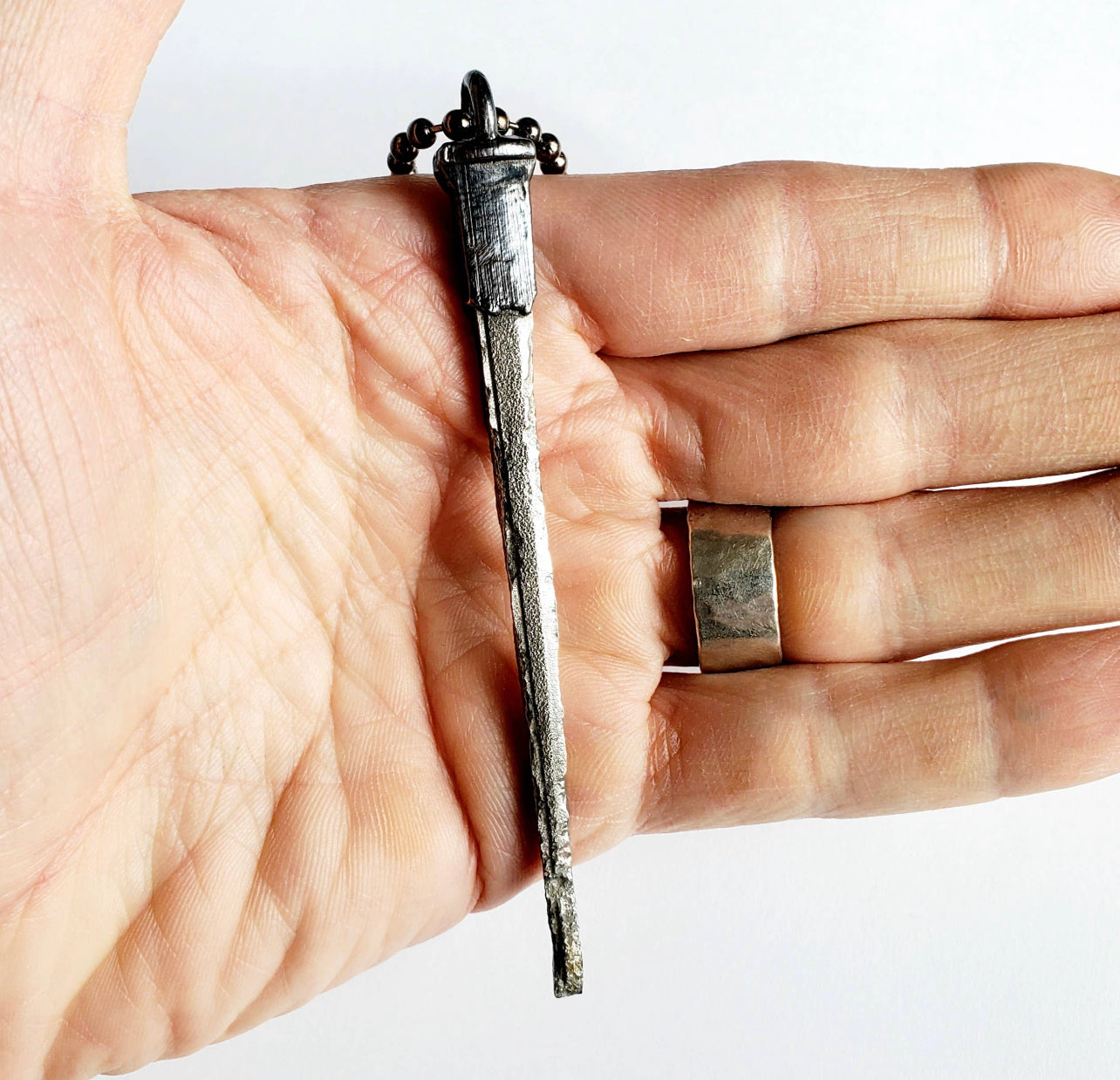Coffin Nail Necklace - Gunmetal