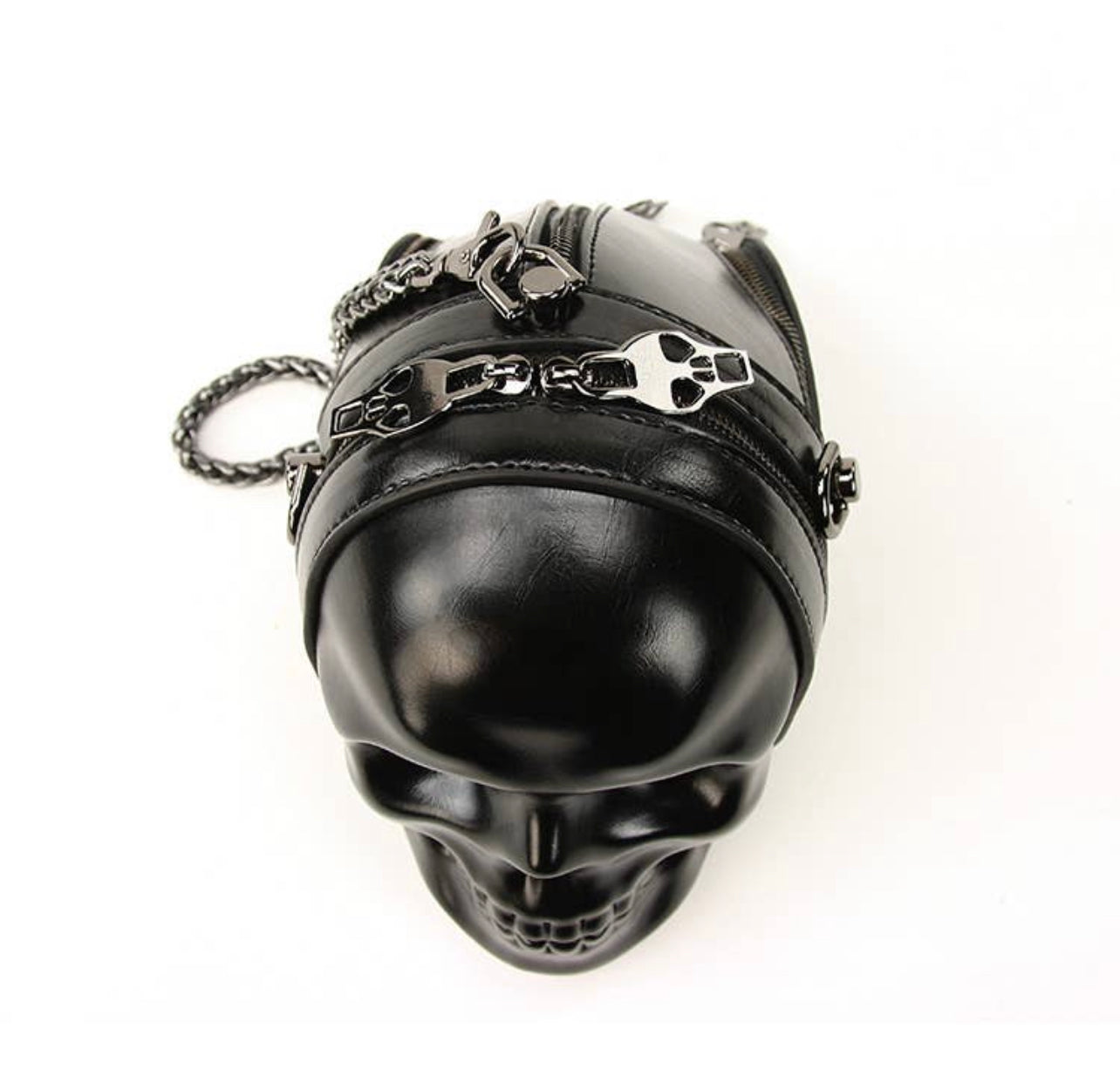 3-D Full Skull Chained Crossbody
