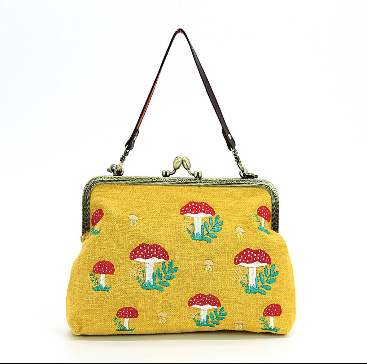 Tiny Kiss Lock Frame Purse Mushroom and Cheshire Smile Bag 