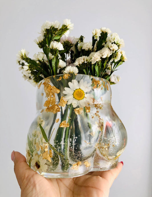 Clear Floral Booty Planter