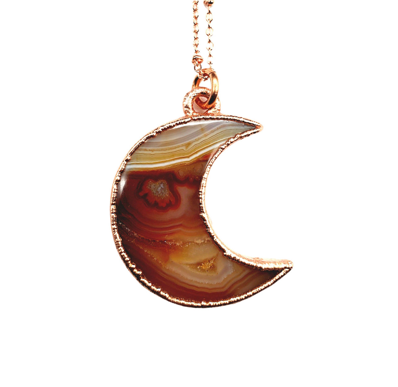 Carnelian Crescent Moon Necklace