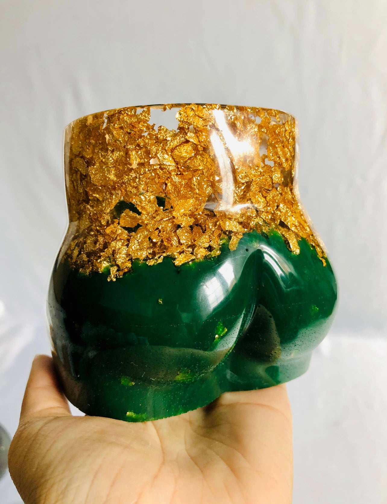 Emerald & Gold Foil Booty Planter