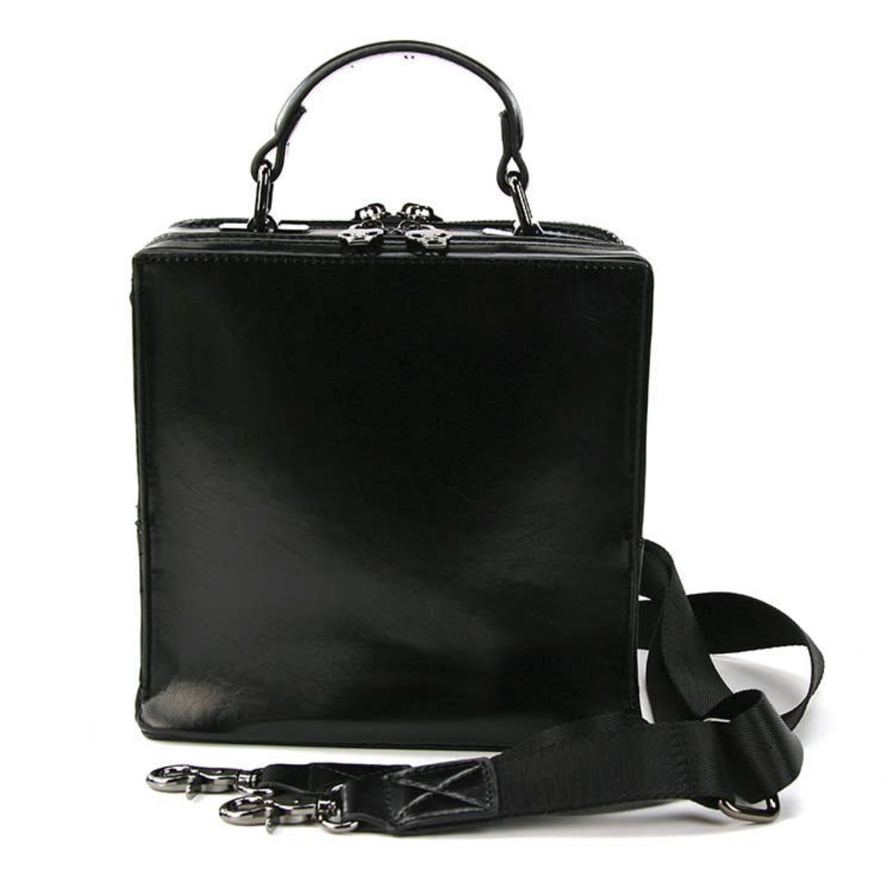 Black 3-D Skeleton Square Handbag