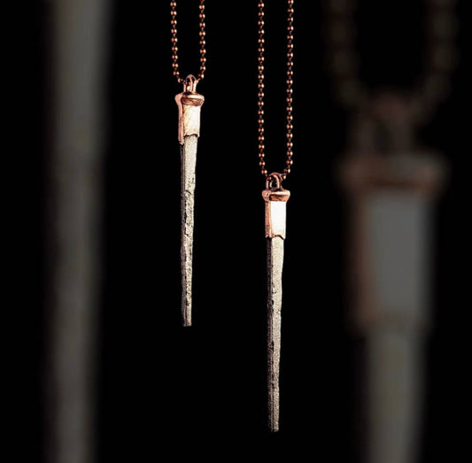 Coffin Nail Necklace - Antique Copper