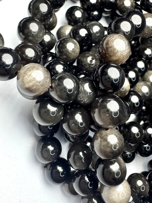 Silver Sheen Obsidian Bracelet