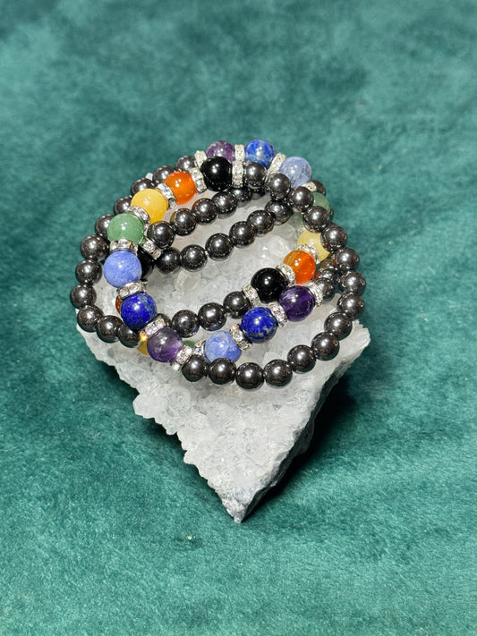 Chakra Hematite Bracelet