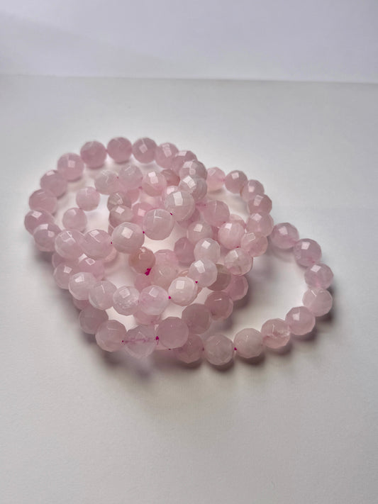 Rose Quartz Faceted Bead Bracelet