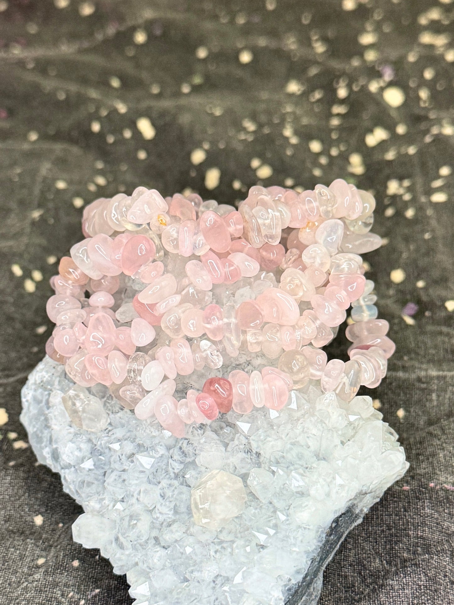 Rose Quartz Chip Bracelet