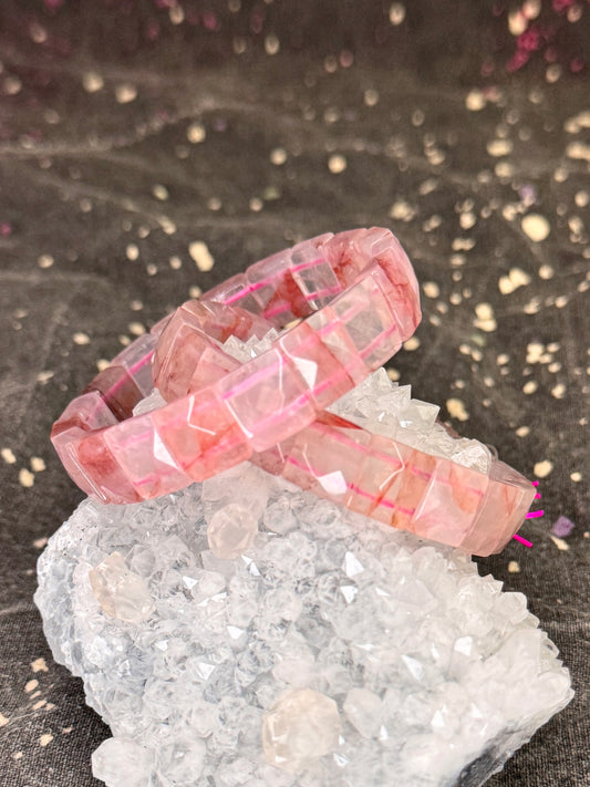 Faceted Pink Garden Bracelet