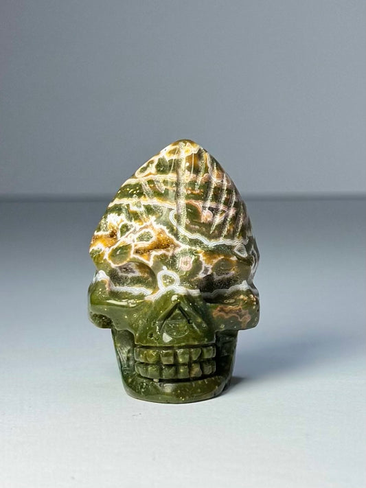 Orbicular Jasper Nature Skull - F