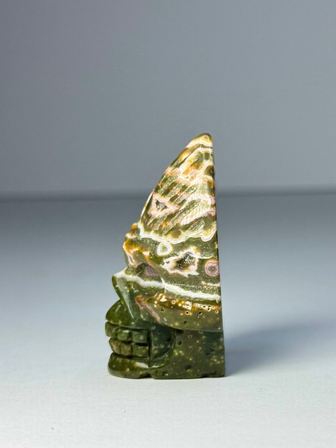 Orbicular Jasper Nature Skull - F