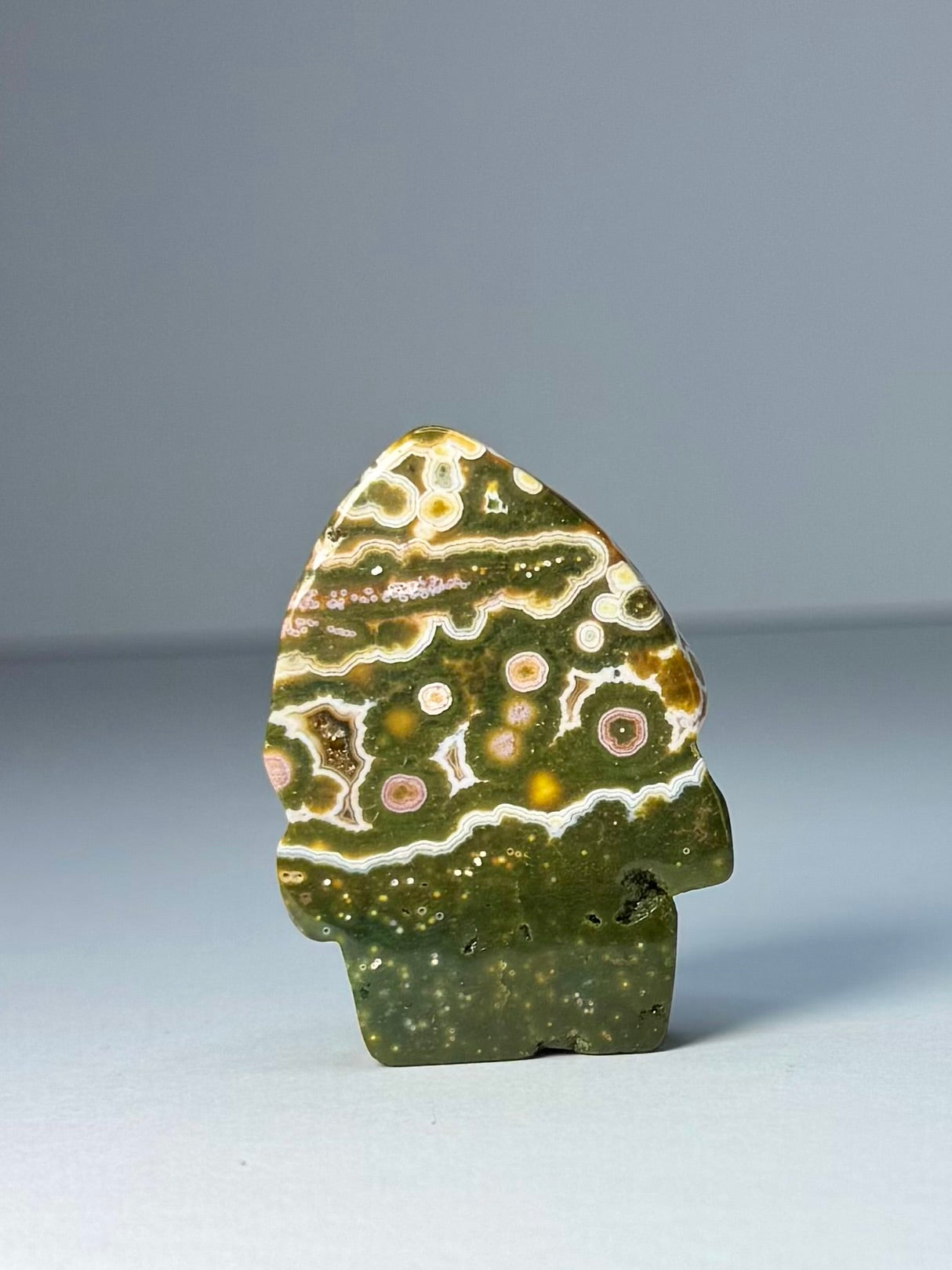 Orbicular Jasper Nature Skull - F
