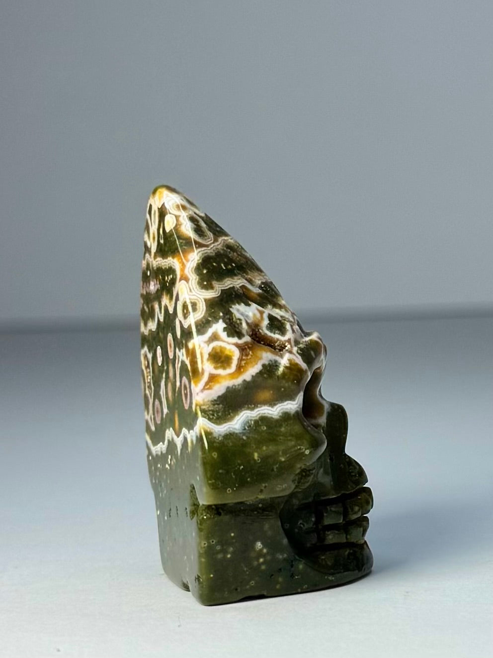 Orbicular Jasper Nature Skull - F