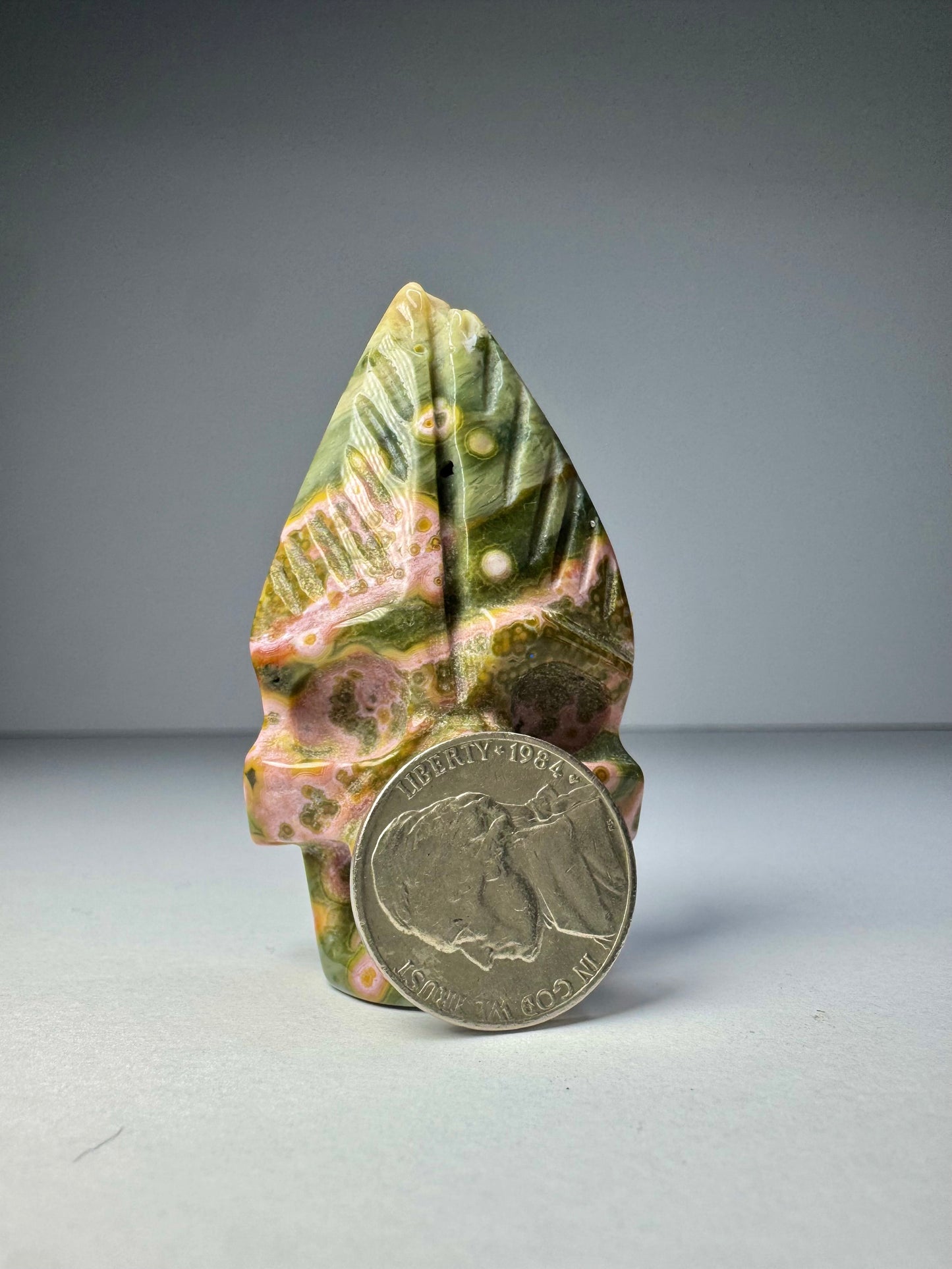 Orbicular Jasper Nature Skull - G