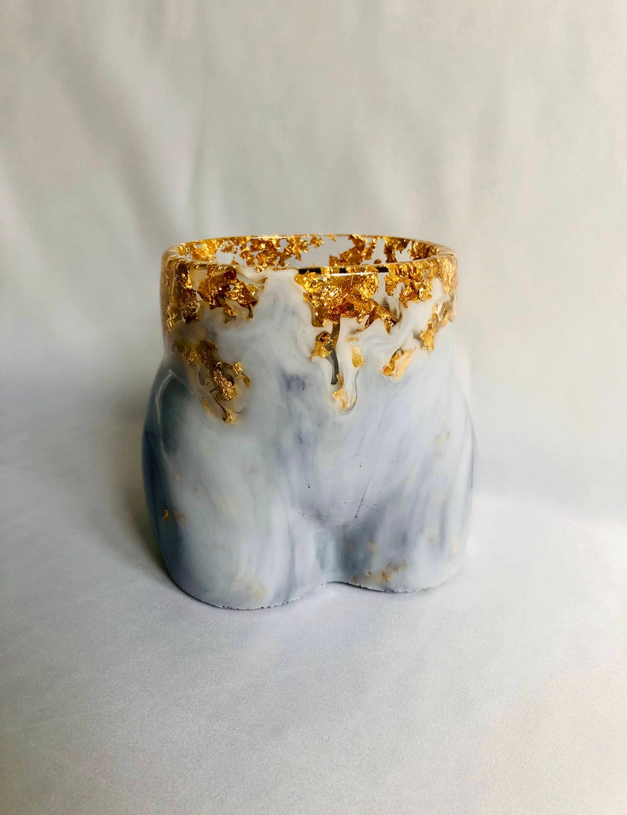 Gray & Gold Foil Booty Planter