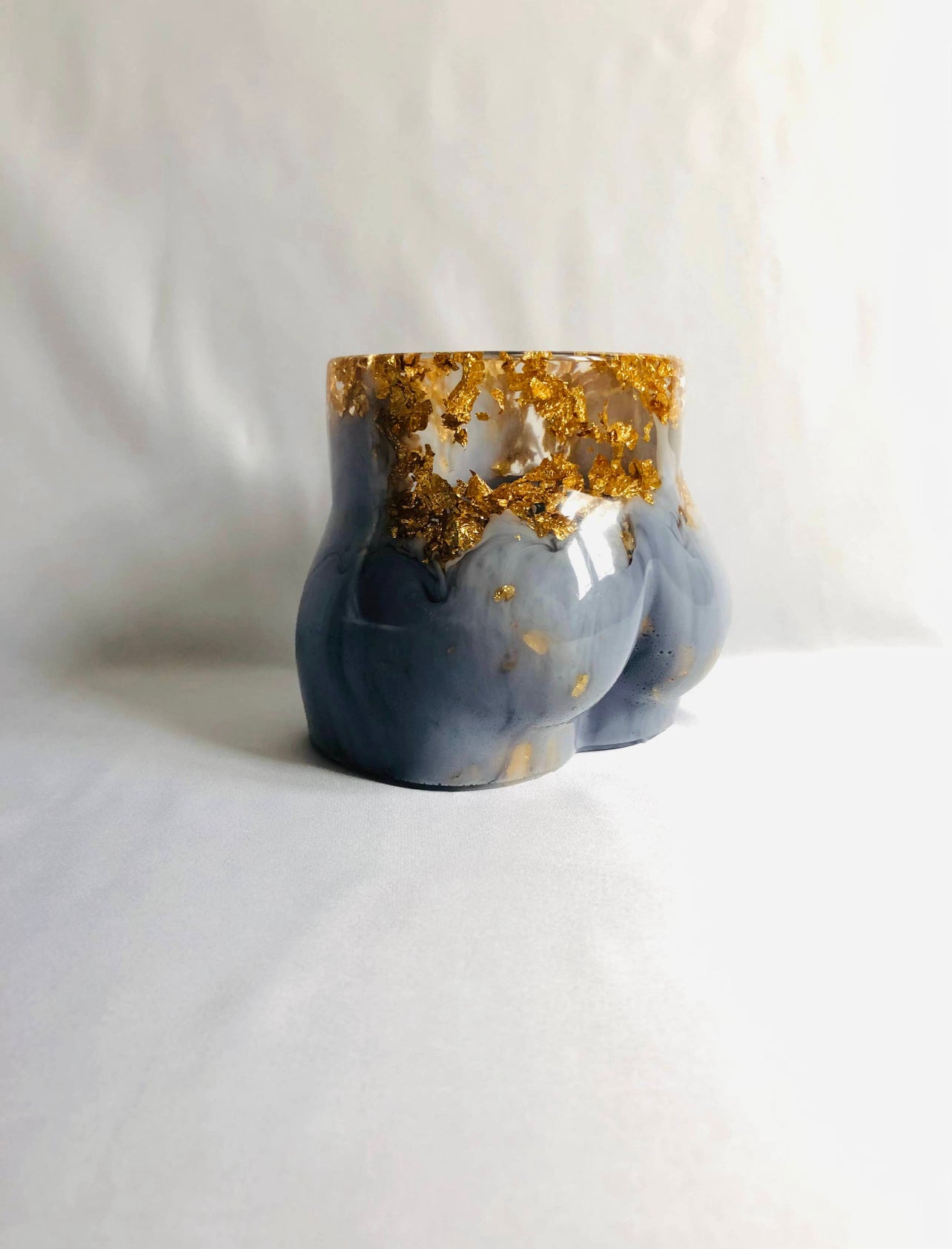 Gray & Gold Foil Booty Planter