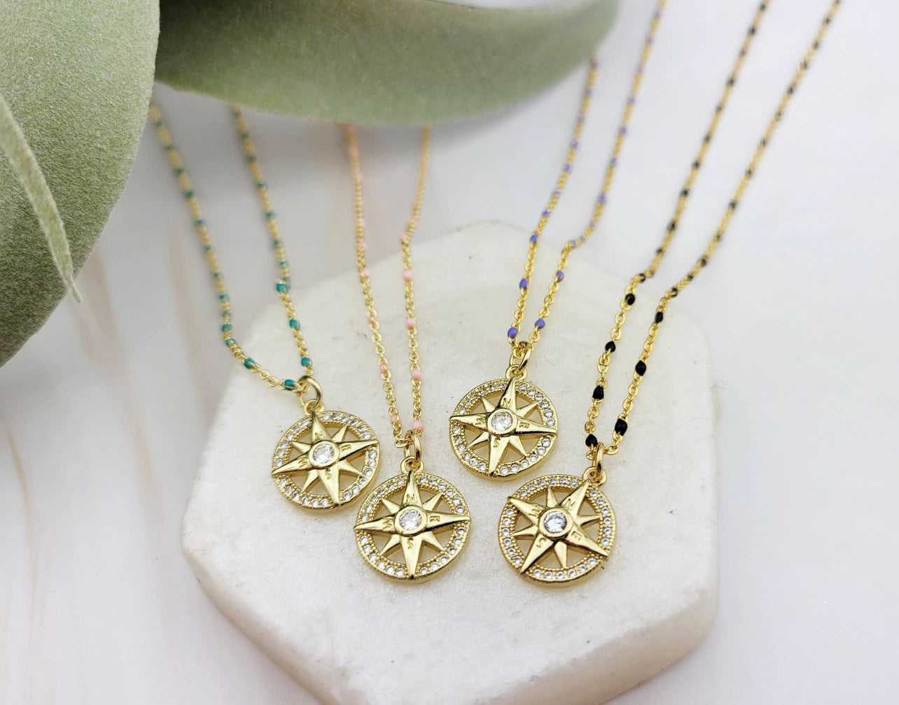 Gold Compass Necklace