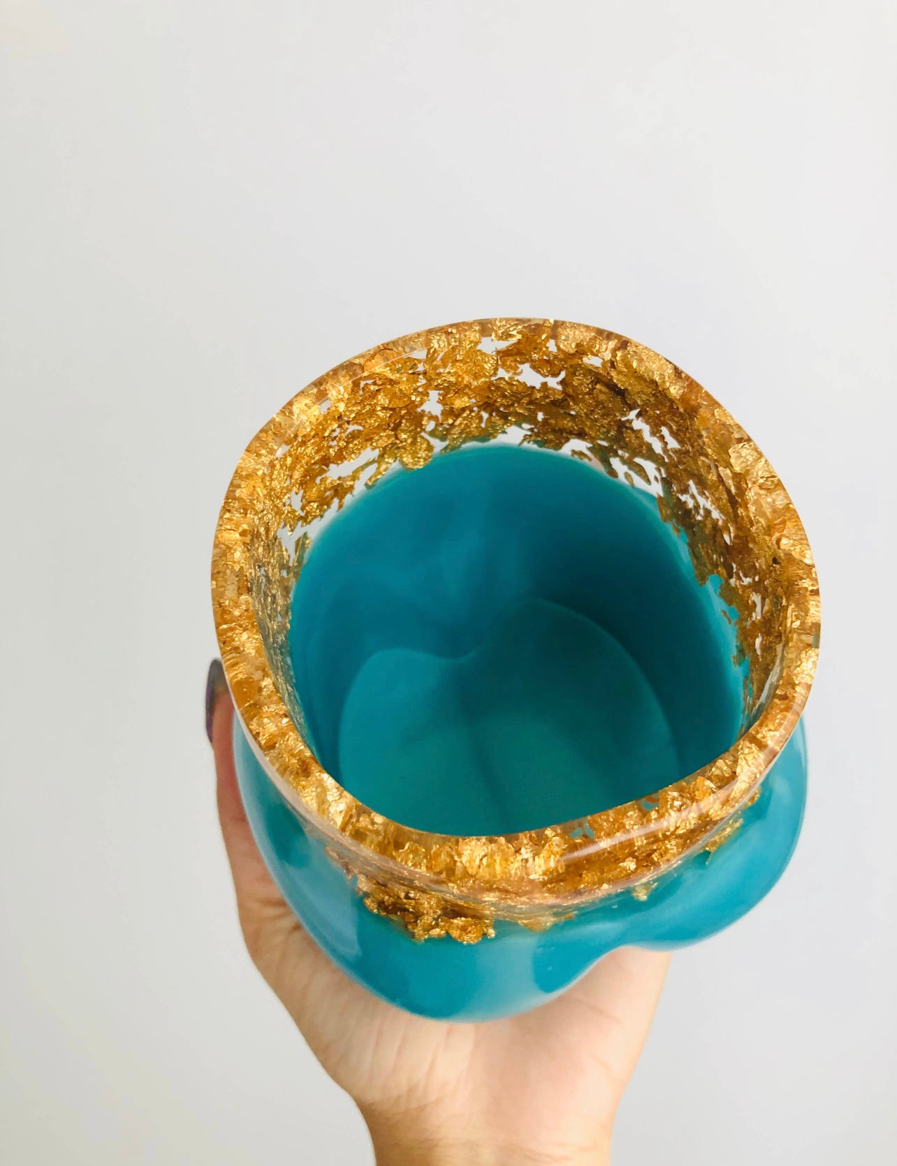 Teal & Gold Foil Booty Planter