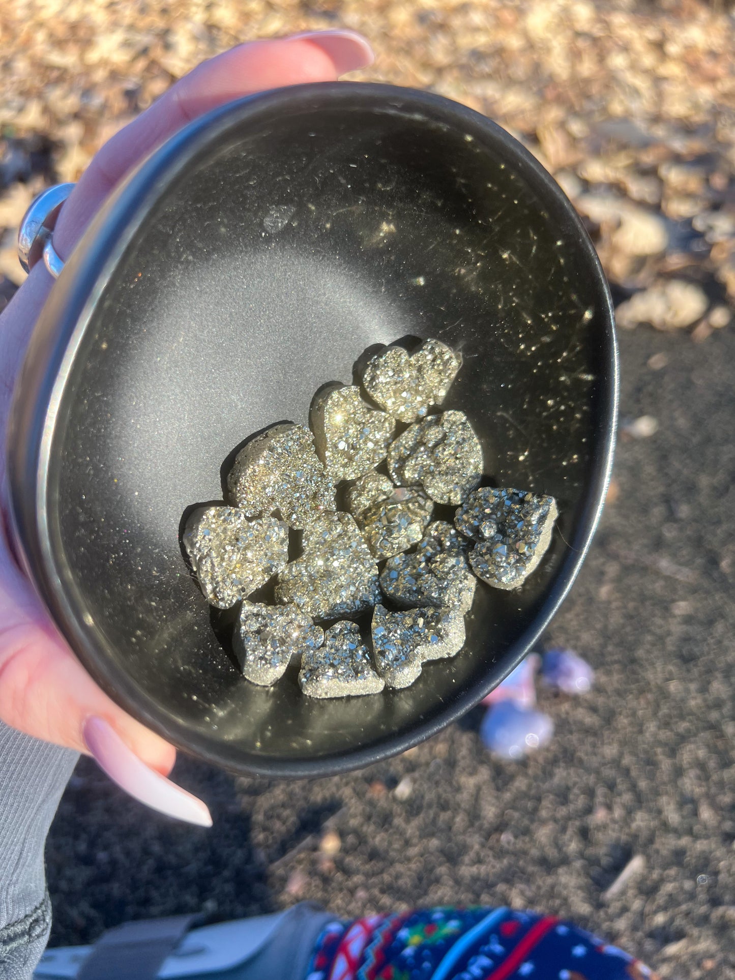 Druzy Pyrite Heart