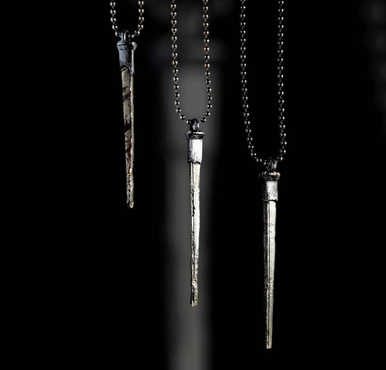 Coffin Nail Necklace - Gunmetal