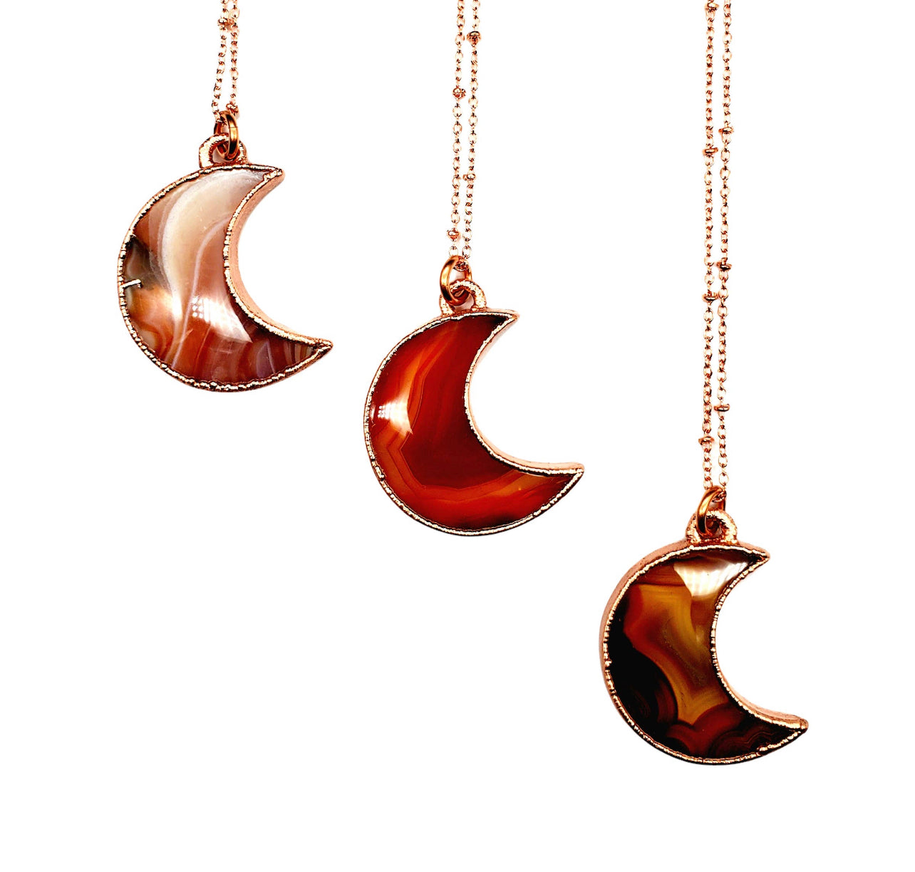 Carnelian Crescent Moon Necklace