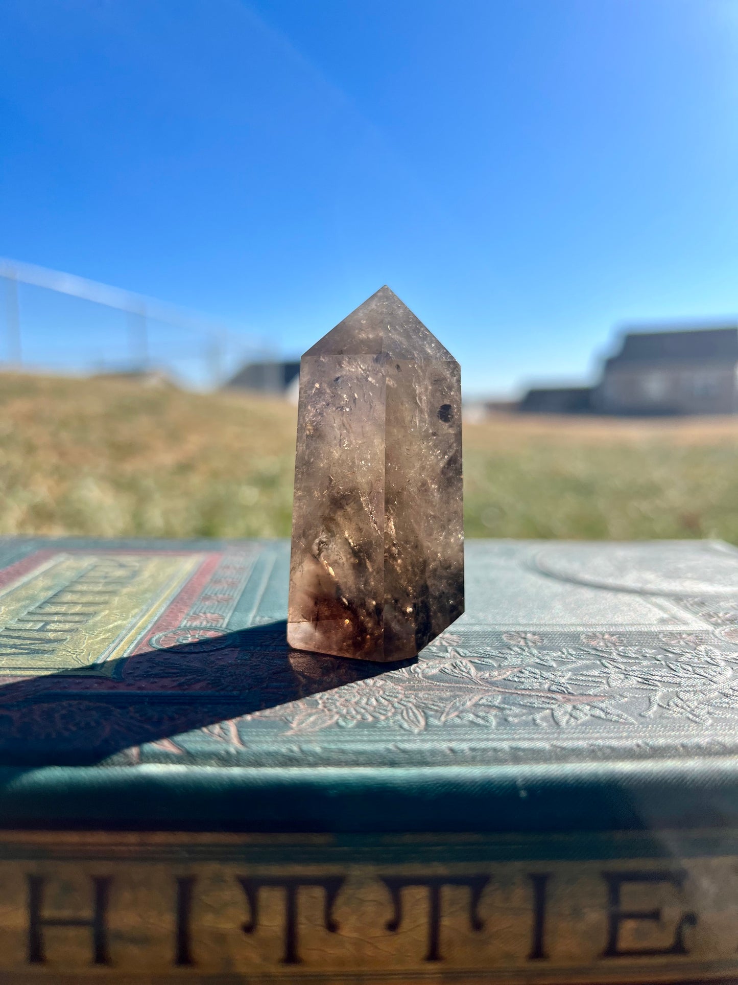 Smokey Quartz Tower w/ Rainbows