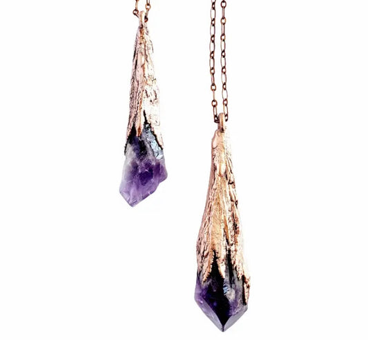 Amethyst Elestial Wand Necklace