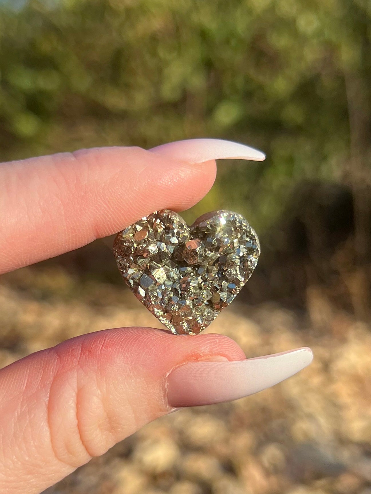 Druzy Pyrite Heart