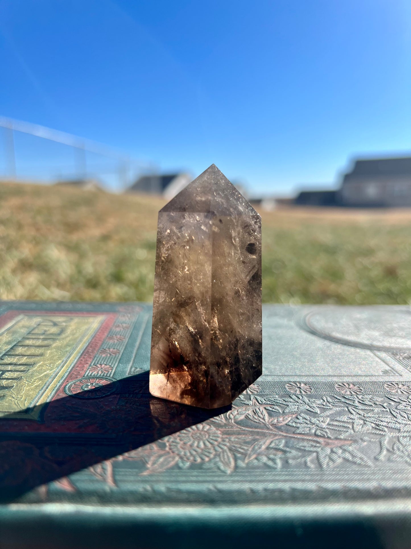 Smokey Quartz Tower w/ Rainbows