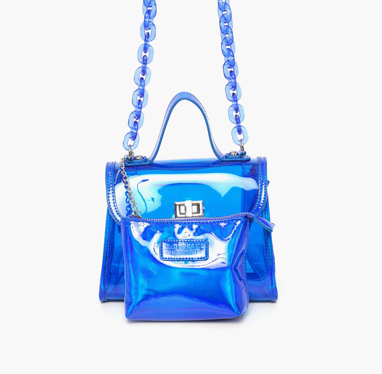 Clear blue shop purse