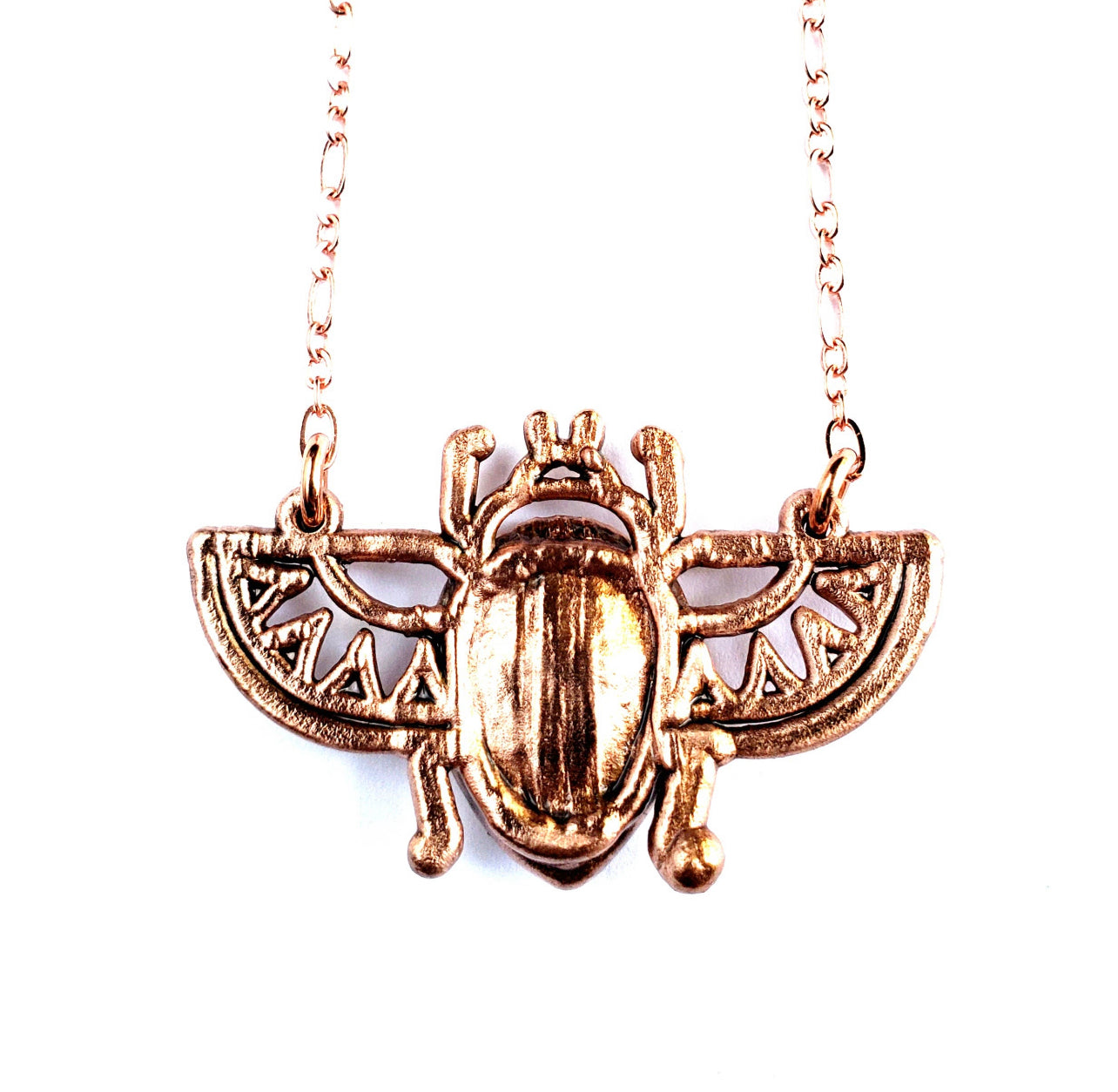 Labradorite Egyptian Scarab Beetle Necklace