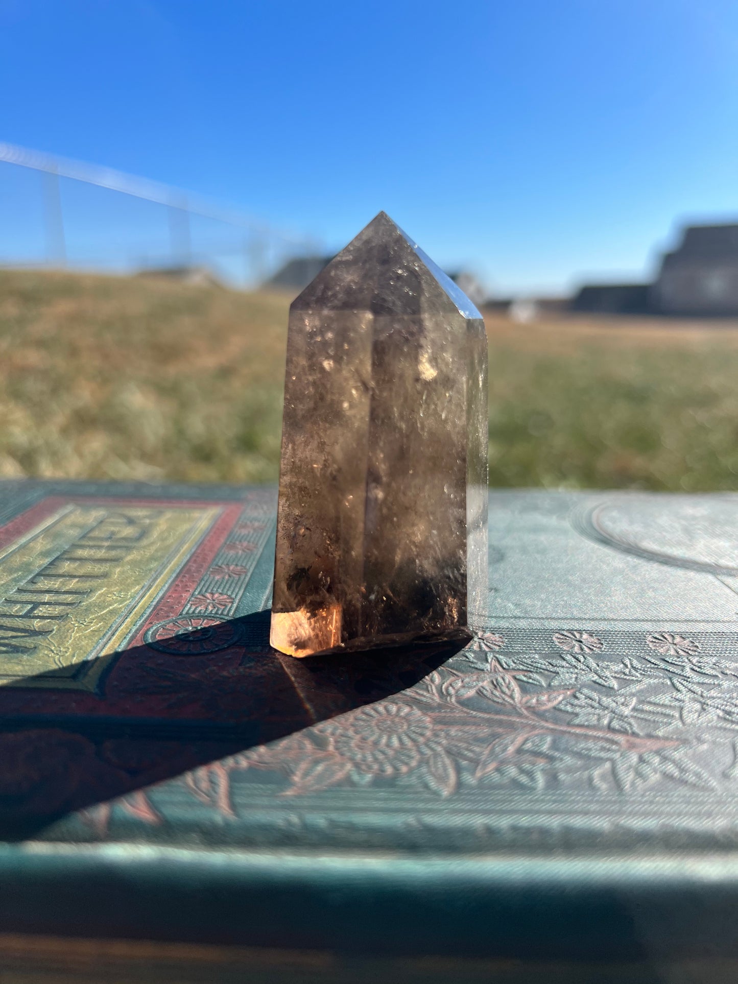 Smokey Quartz Tower w/ Rainbows