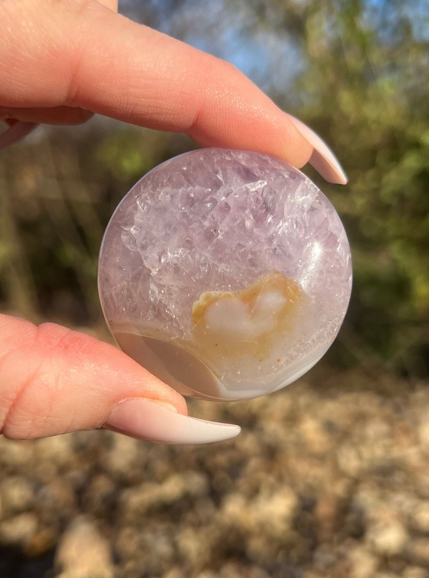 Rainbow Filled Amethyst Flower Agate Palm